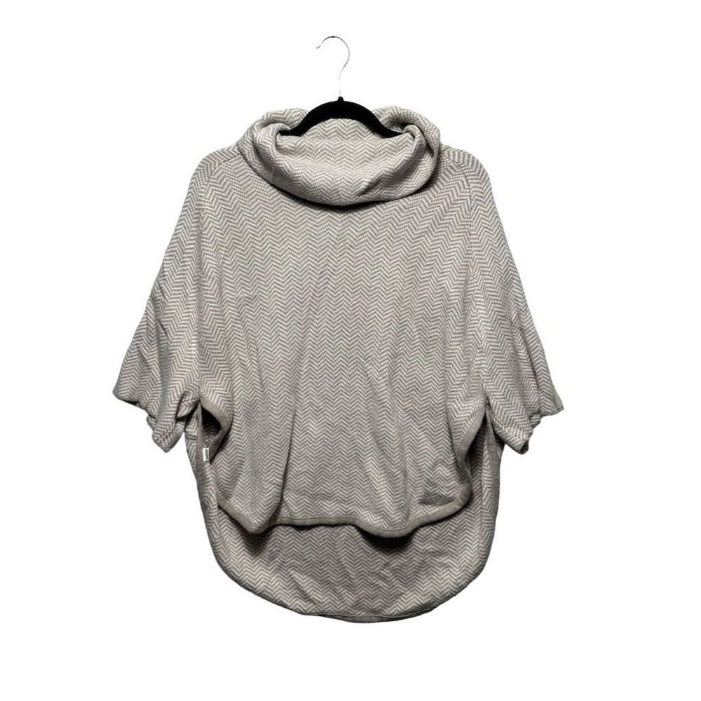 LOFT Outlet Petite XS Beige Chevron Cowl Neck Poncho Sweater